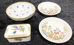 Herend Trinket Box; Limoges France Dish - 5"; 2 Aynsley England Dishes