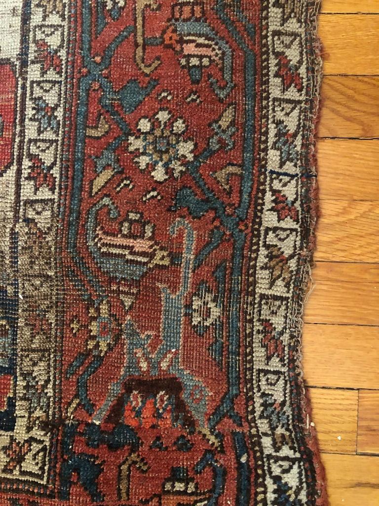 Bidjar Persian Rug - 9'3"x5'6" Very Worn, Ends Missing