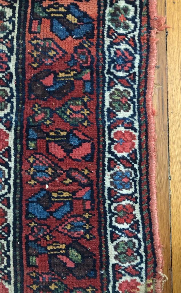 Bidjar Persian Rug - 9'3"x5'6" Very Worn, Ends Missing