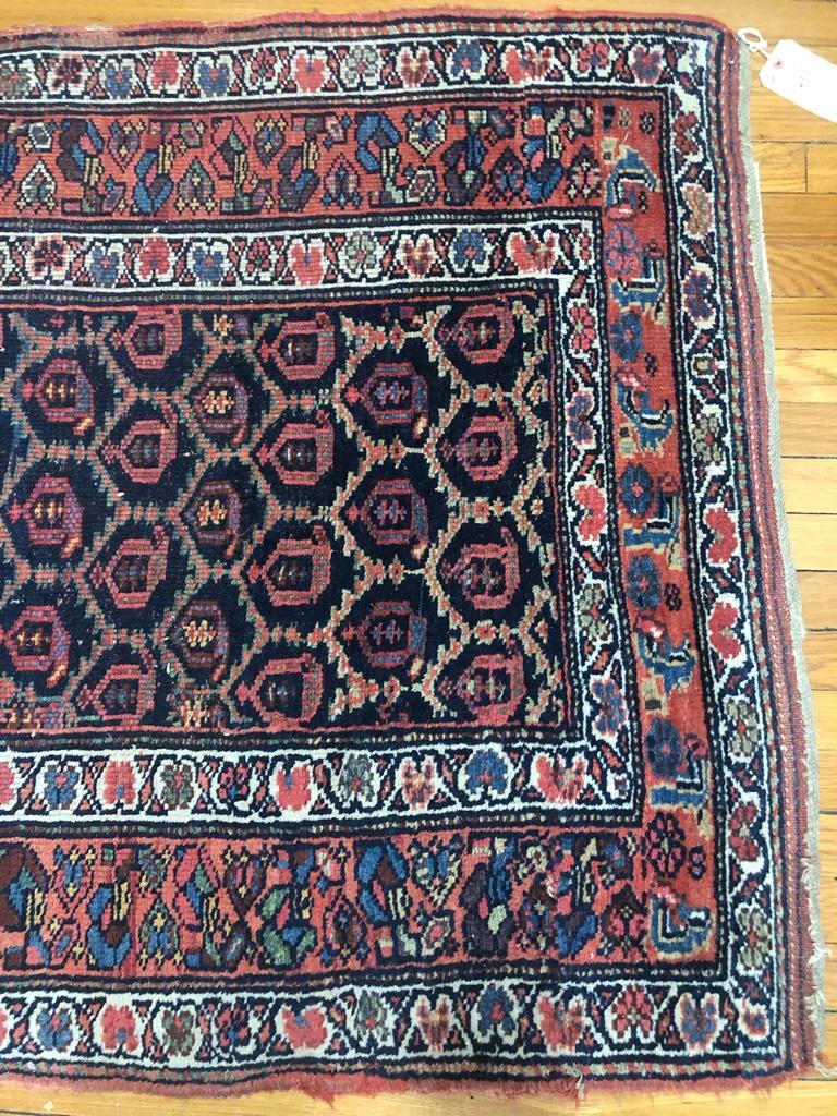 Hamadan Persian Rug - 13'6"x3'7", Some Wear