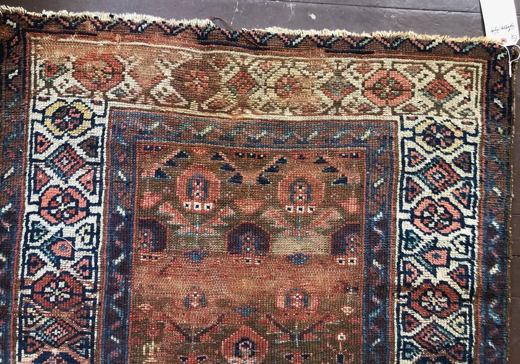 Hamadan Rug - 7'9"x,3'4", Poor Condition, Loss To Mid Portion