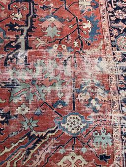 Heriz Rug - 13'1"x9', Overall Loss To Pile & Border