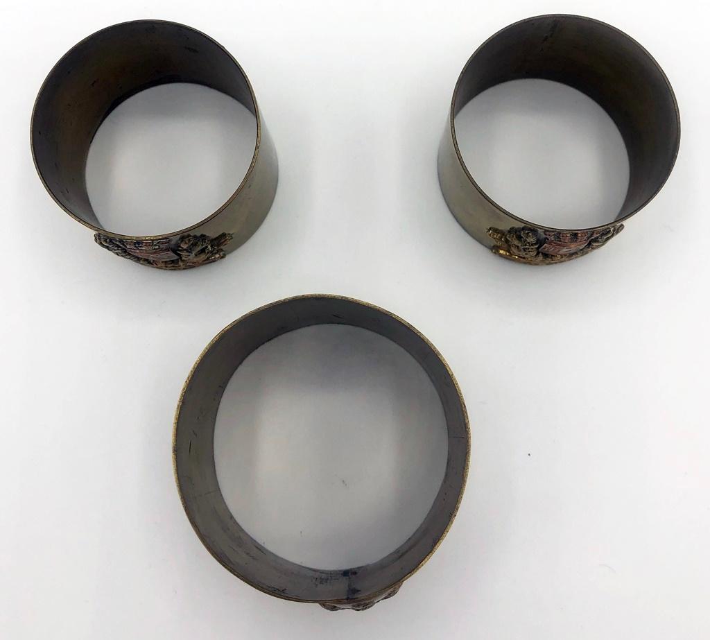 3 Shell Trench Art Napkin Rings