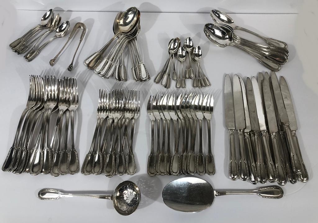 Emile Puiforcat Sterling Flatware Set ( Once Belonged To Linda Hall Of Lind