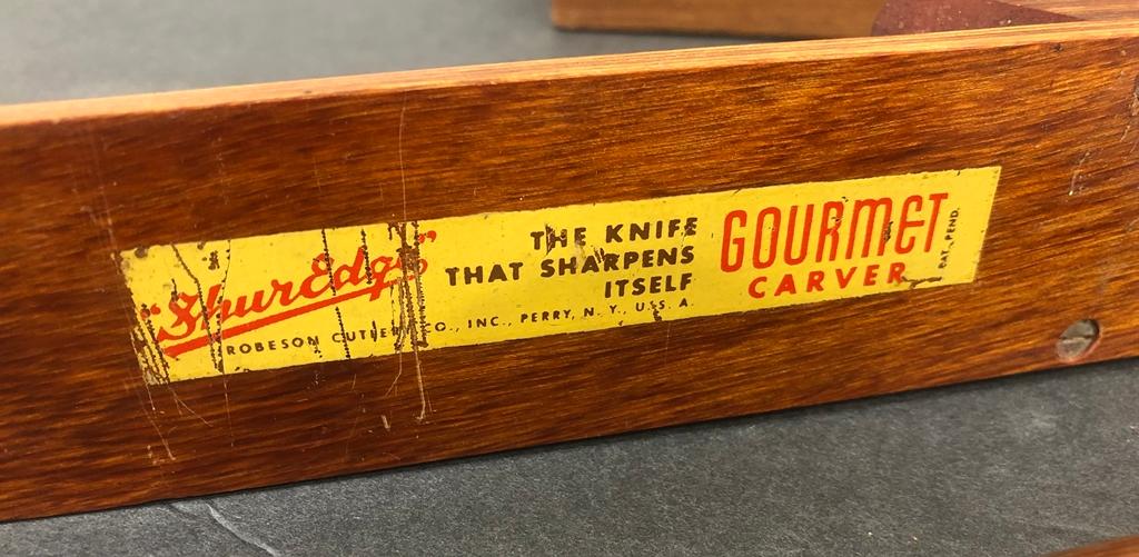 Gerber Carving Set - In Original Wooden Box; 2 ShurEdge Gourmet Knives - In