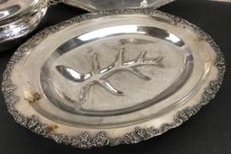 Silverplated Tray W/ Trophy Engraving - 12"x16"; Silverplated Tray - 16"x10