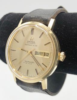 Omega Automatic 14kt Gold Seamaster De Ville Tiffany & Co. Watch - CC6865, Cal 1020