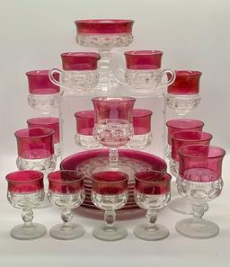 25 Pieces King's Crown Glassware