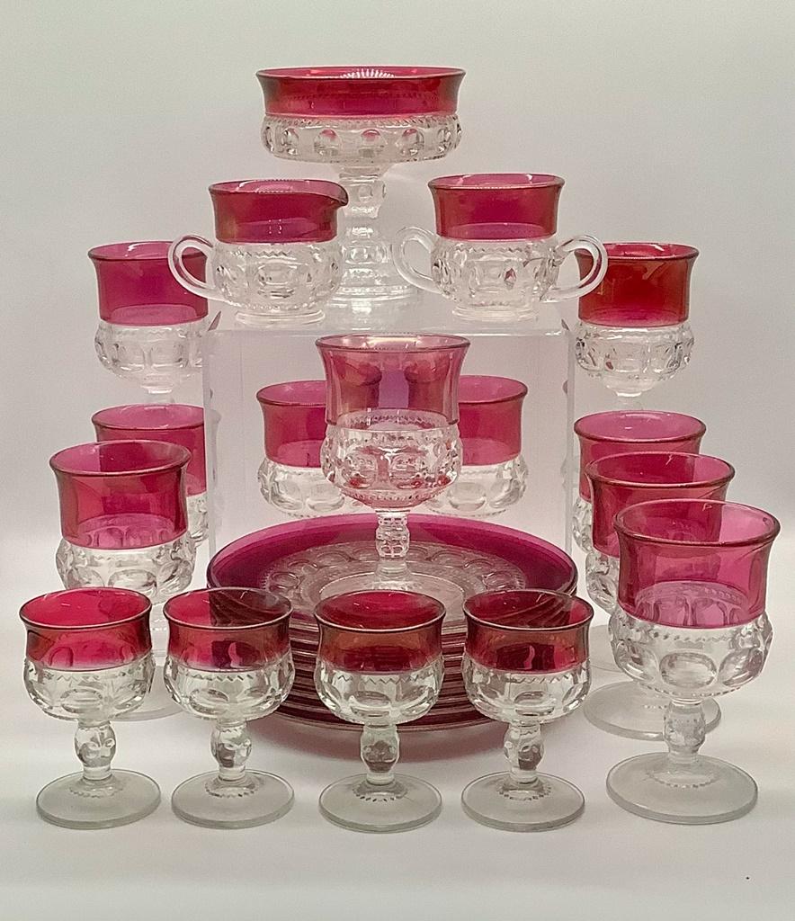 25 Pieces King's Crown Glassware