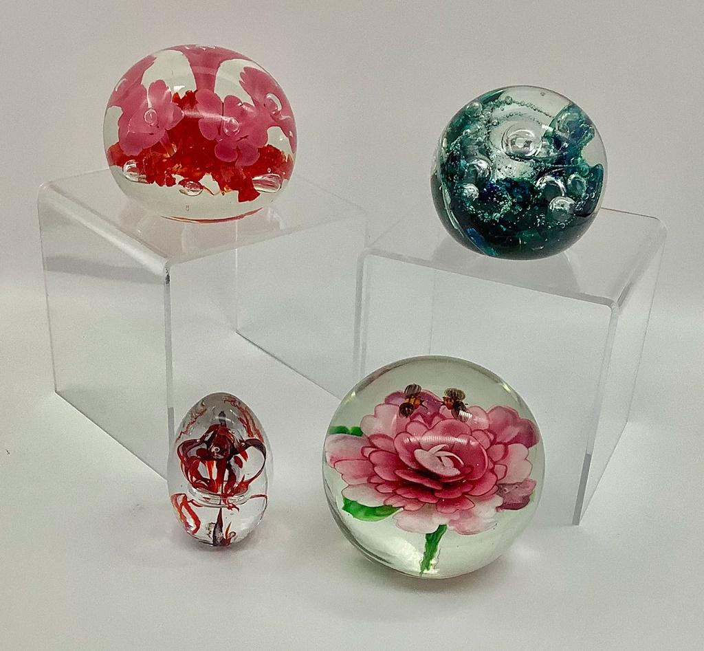 4 Art Glass Paperweights