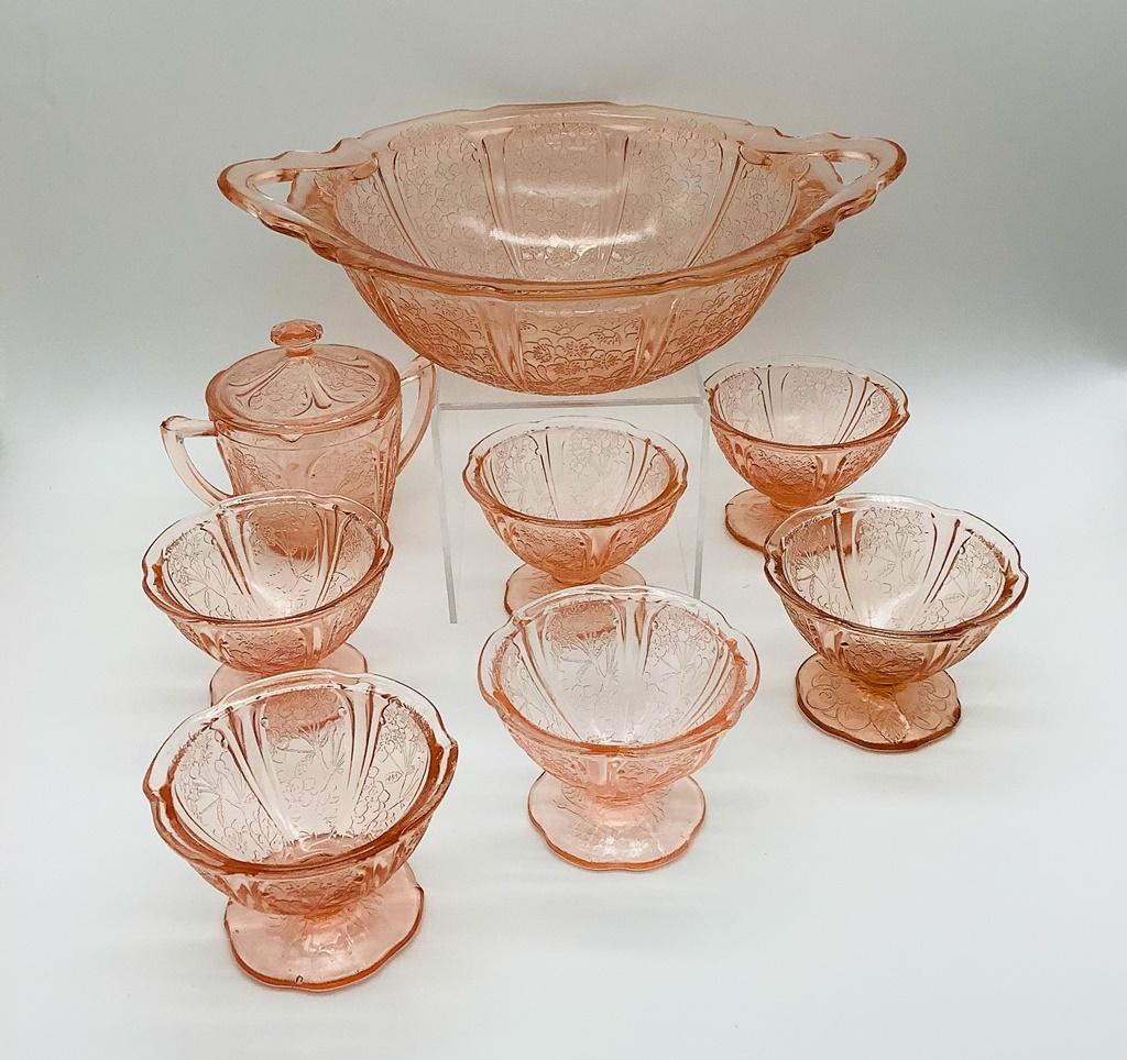 25 Pieces Pink Depression Glass