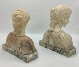 2 Marble Busts - 8½" Tall