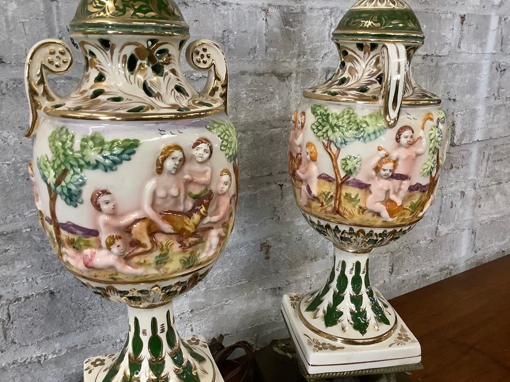 Pair Capodimonte Lamps