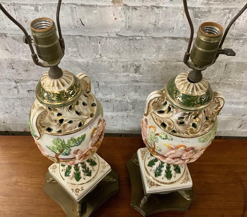 Pair Capodimonte Lamps