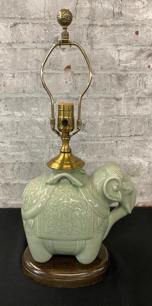 Wildwood Designer Celadon Elephant Lamp - 20" Tall