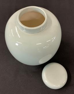 Nice Celadon Ginger Jar - 8" Tall