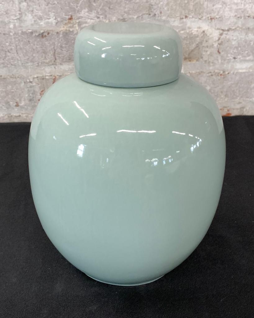 Nice Celadon Ginger Jar - 8" Tall