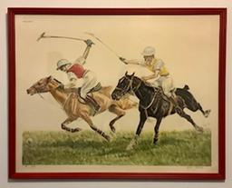 Louis Chaude Polo Lithograph - 26"x21"