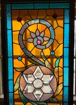 Stained Glass Window - 17½"x53", Some Small Cracks