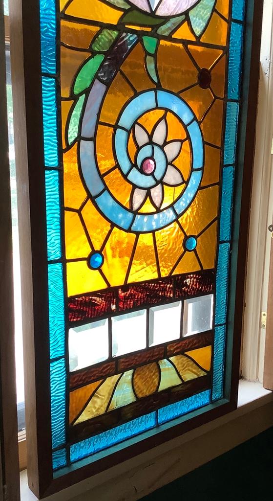 Stained Glass Window - 17½"x53", Some Small Cracks