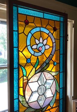 Stained Glass Window - 17½"x53", Some Small Cracks