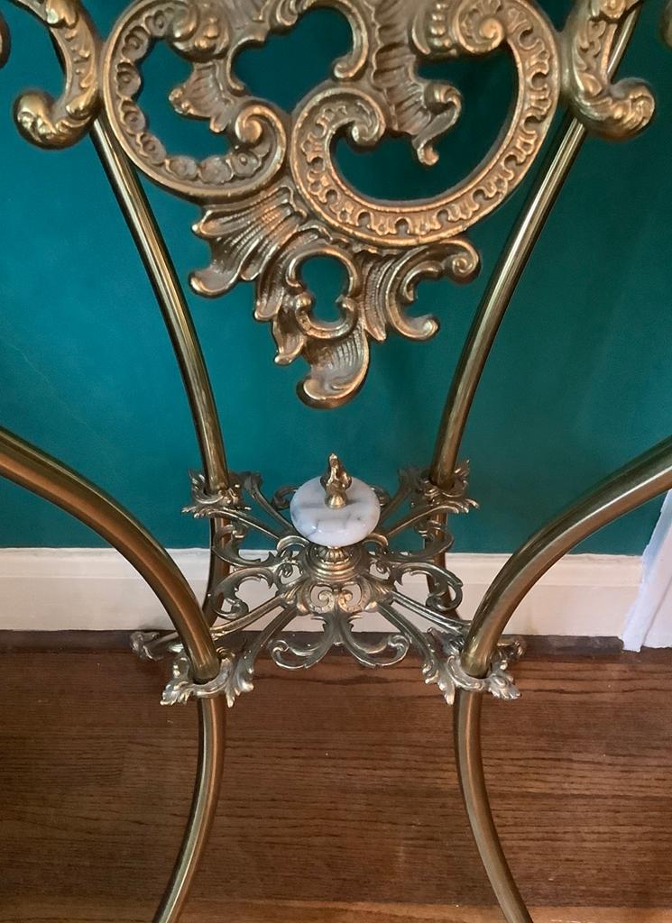 Brass Victorian Style Plant Stand W/ Marble Top - 16½"x36" - LOCAL PICKUP O