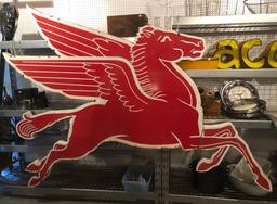 Huge Vintage Mobil Oil Co. Metal Pegasus Sign - 8'x6' - LOCAL PICKUP OR BUYER RESPONSIBLE FOR SHIPPI