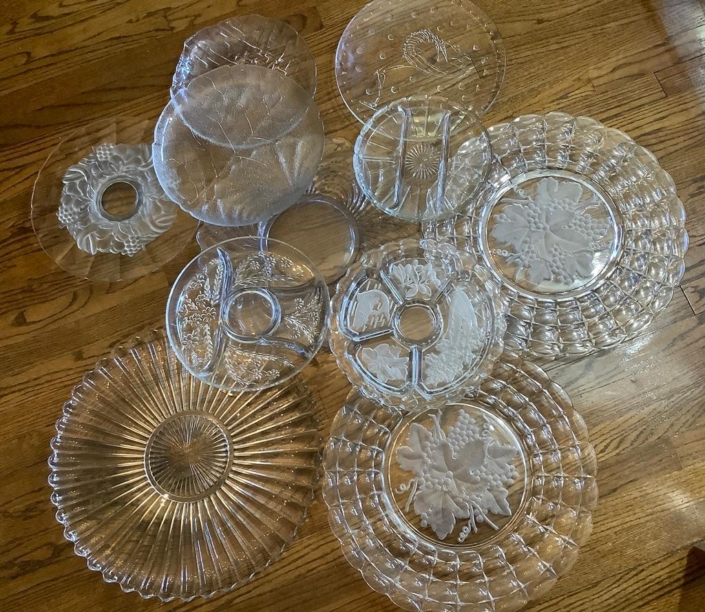 11 Vintage Glass Trays