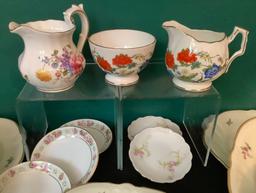 Bone China Creamer & Sugar Bowl;     5 Butter Pats;     Creamer;     12 Ros