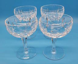 4 Waterford Crystal Champagne Stems - 5¼"