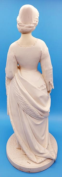 Minton 20" Parian Ware Lady Figurine - By A. Carrier