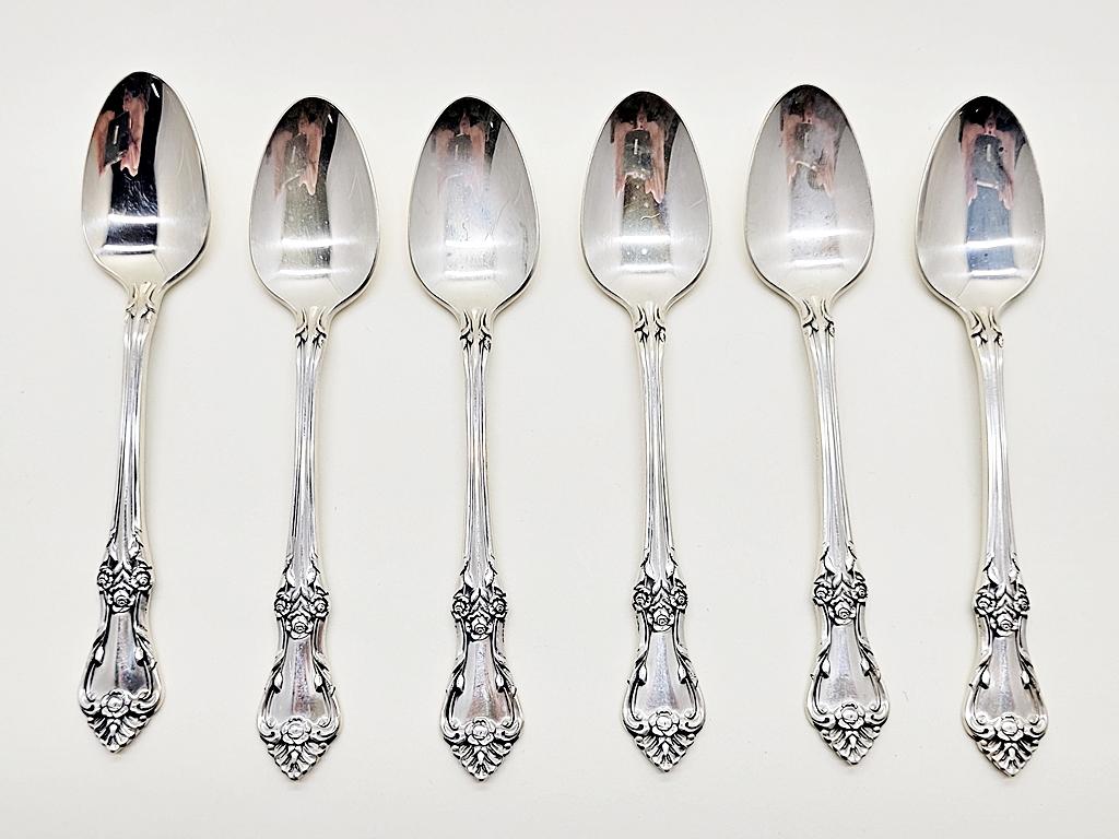 6 Oneida Sterling Demi Spoons - Afterglow, 2.56 Ozt Total
