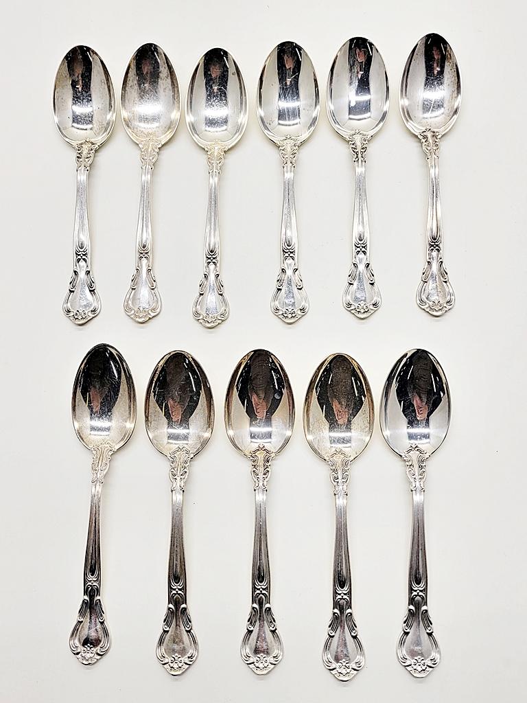 11 Gorham Sterling Teaspoons - Chantilly, 10.78 Ozt Total