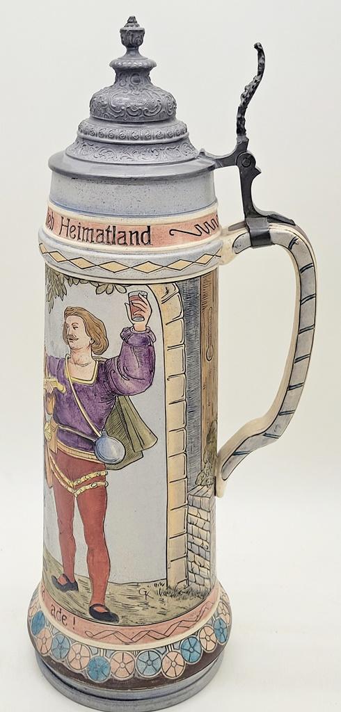 Large Hand Painted Germany Beer Stein - 17"