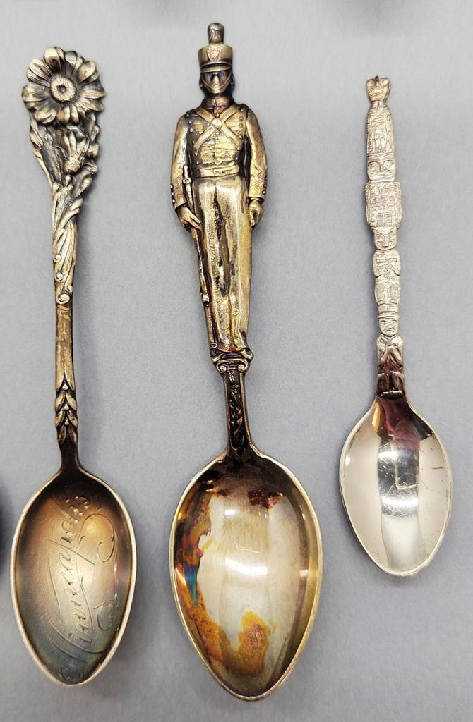 17 Sterling Demitasse Souvenir Spoons (5.83 Ozt)