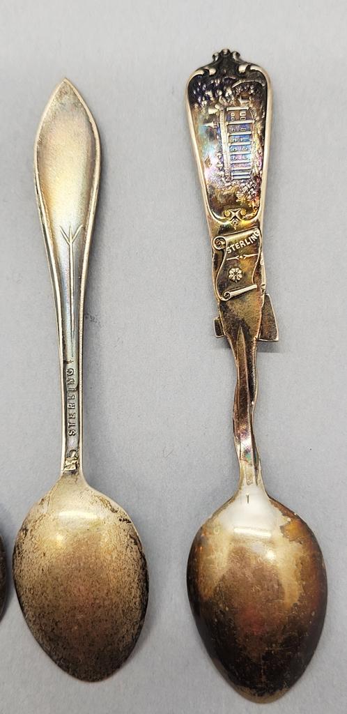 17 Sterling Demitasse Souvenir Spoons (5.83 Ozt)