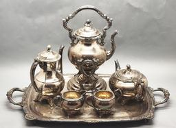 5-piece Coffee/Tea Service On Footed Tray - 28", As Found