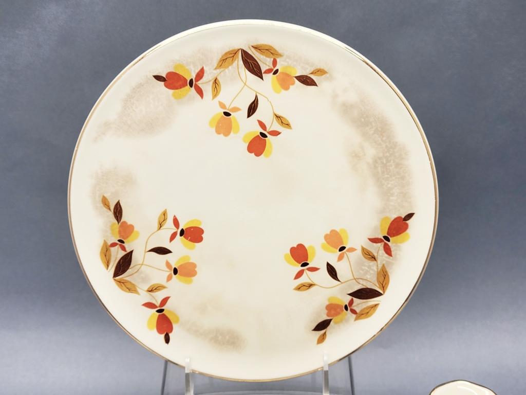 Jewel T Autumn Leaf - Includes 9¾" Cake Plate W/ Some Staining, 7¾" Souffle