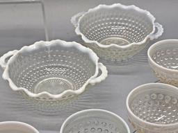 Anchor Hocking Moonstone Opalescent Glass - Includes Ruffled Platter, Cream