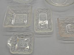Large Estate Lot - 17 Pieces Pressed & Patterned Glass