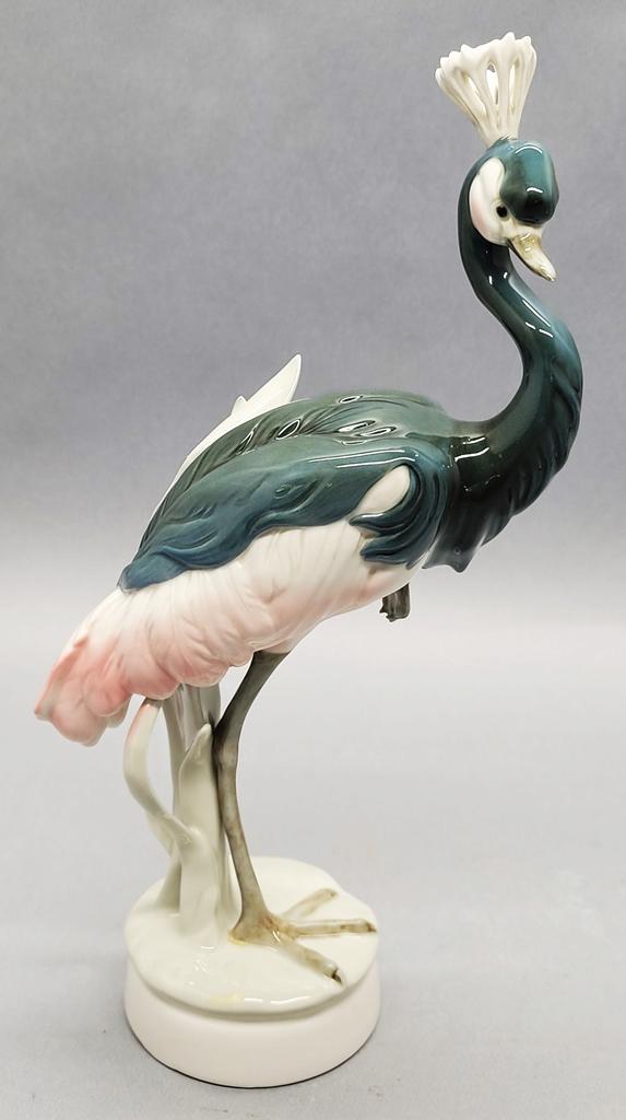 Vintage Royal Dux 13½" Crown Crane Figure - Has Repair;     Vintage Royal D