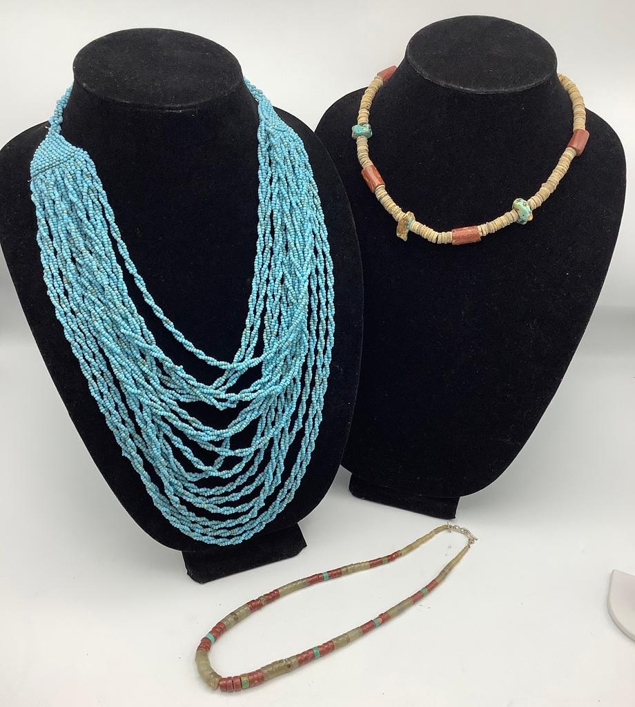3 Southwest Style Necklaces - Longest 16" Drop