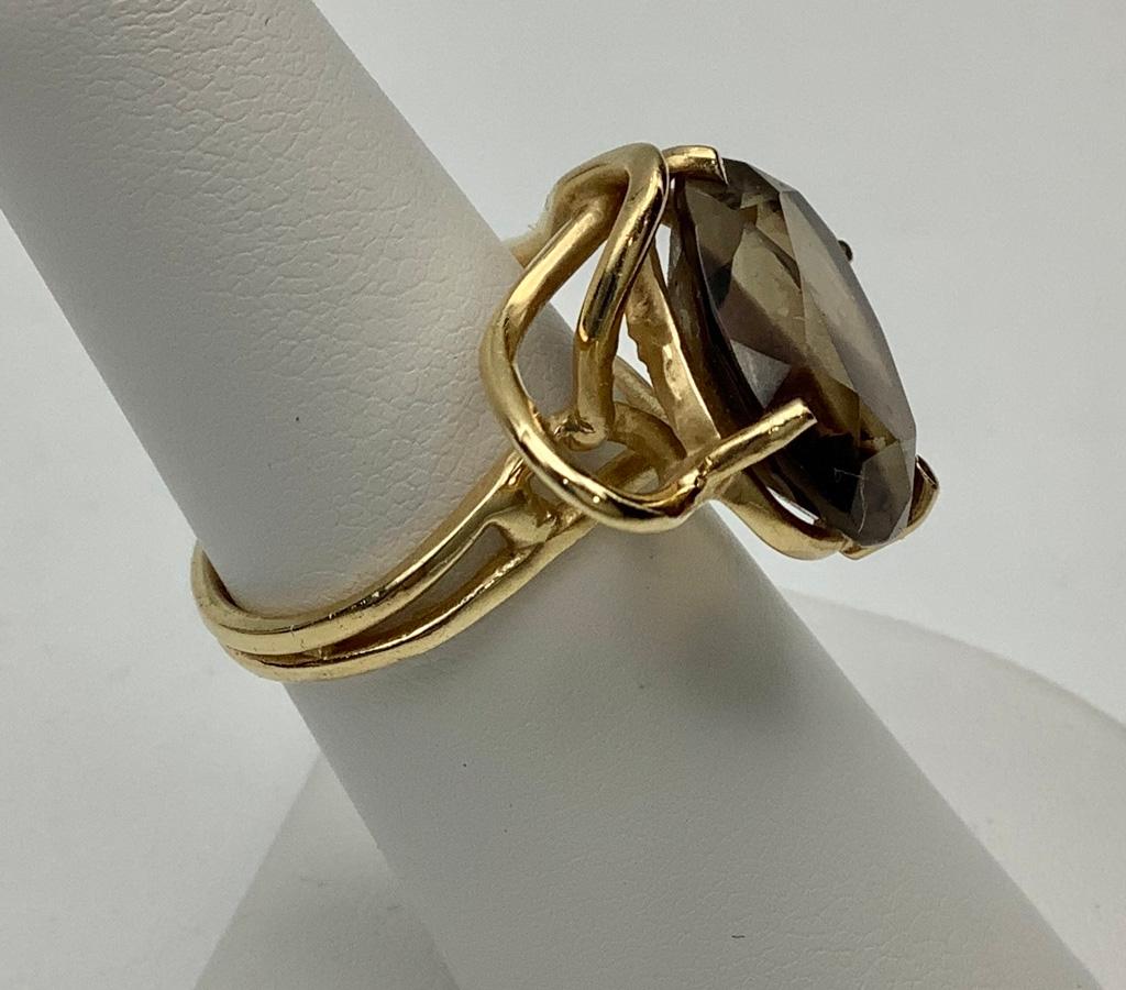 14kt Smoky Quartz Ring - Size 6 (6.0g Total Weight)