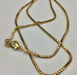 14kt Box Chain Necklace - 18" (8.1g Total Weight)