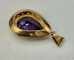 14kt Amethyst Pendant - 1¼" (3.8g Total Weight)