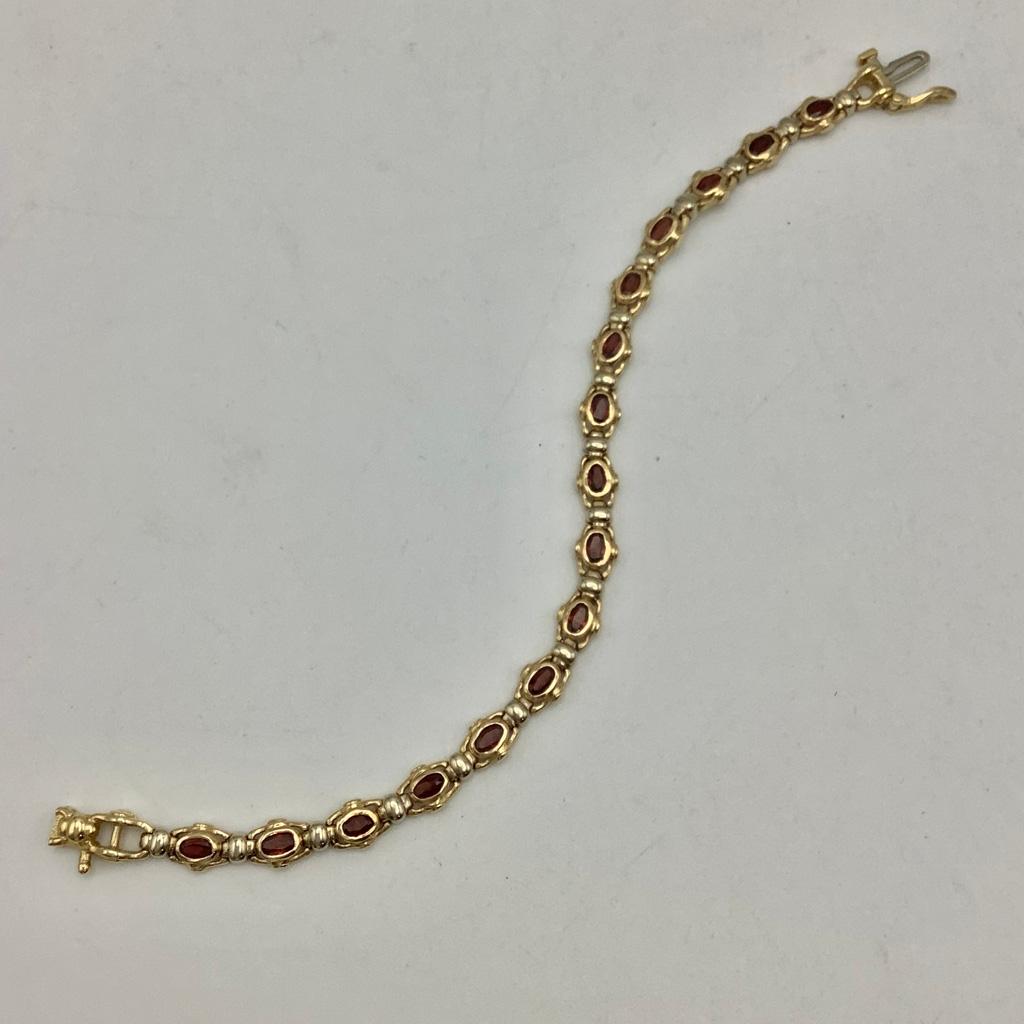 14kt Garnet Bracelet - 7¼" (15.8g Total Weight)