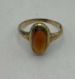 10kt Amber Ring - Size 4¼ (1.8g Total Weight)