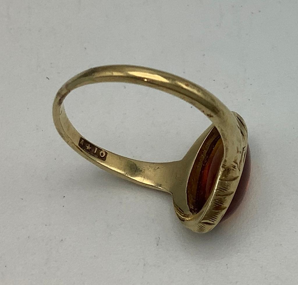 10kt Amber Ring - Size 4¼ (1.8g Total Weight)
