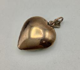 8kt Antique Diamond Heart Pendant (7.8g Total Weight)