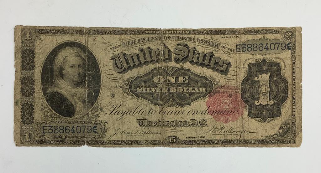 1891 One Dollar Silver Certificate - Large Size Note